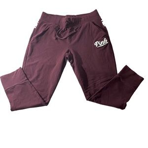 Victoria Secret Pink Burgundy Joggers
